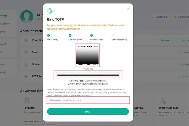 آموزش پلتفرم تبادل کوینکس فعالسازی Google اسکن کد